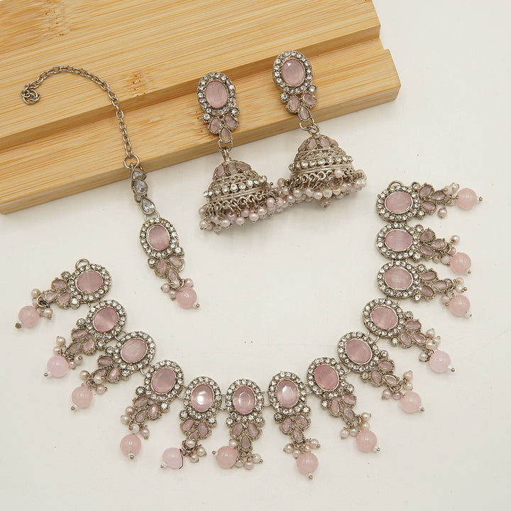 Egyption Polki Look Jumki Necklace Set - tlmjewels