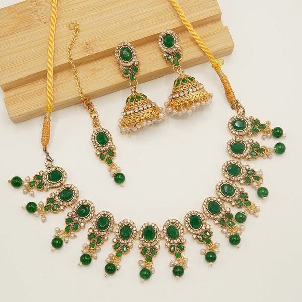 Egyption Polki Look Jumki Necklace Set - tlmjewels