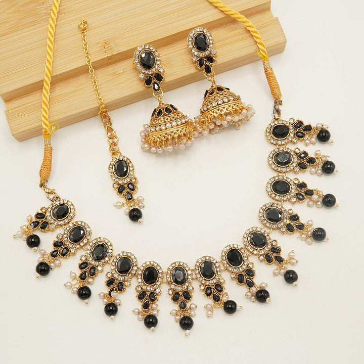 Egyption Polki Look Jumki Necklace Set - tlmjewels