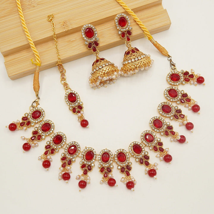 Egyption Polki Look Jumki Necklace Set - tlmjewels
