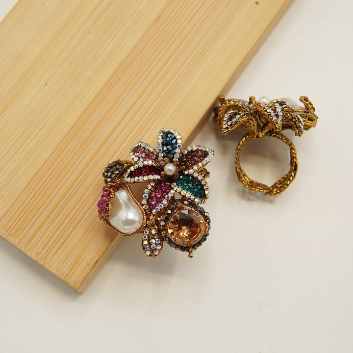 Floral M.O.P Gem's Ring - tlmjewels