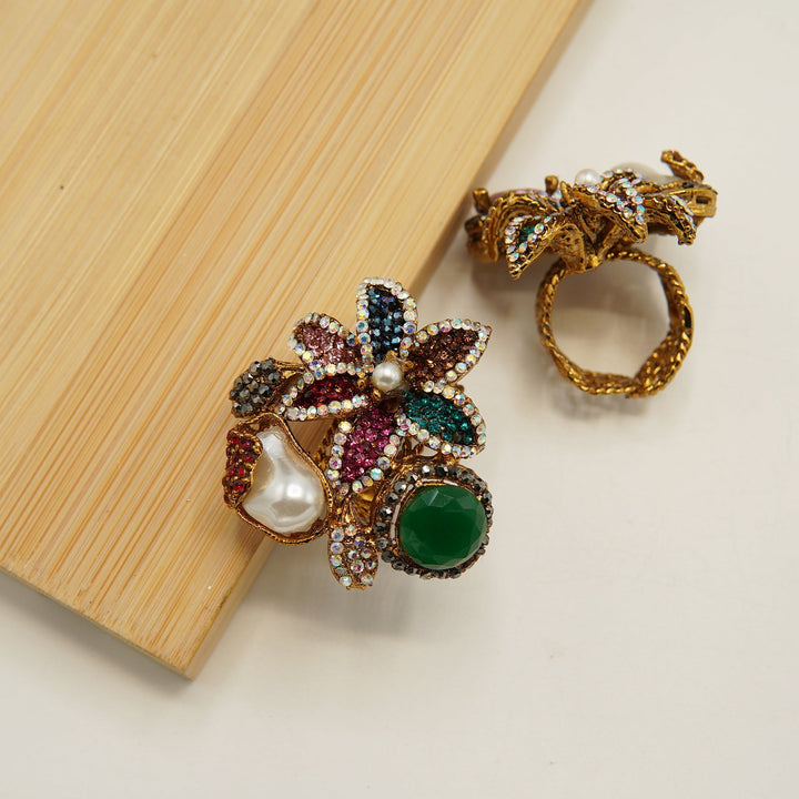 Floral M.O.P Gem's Ring - tlmjewels