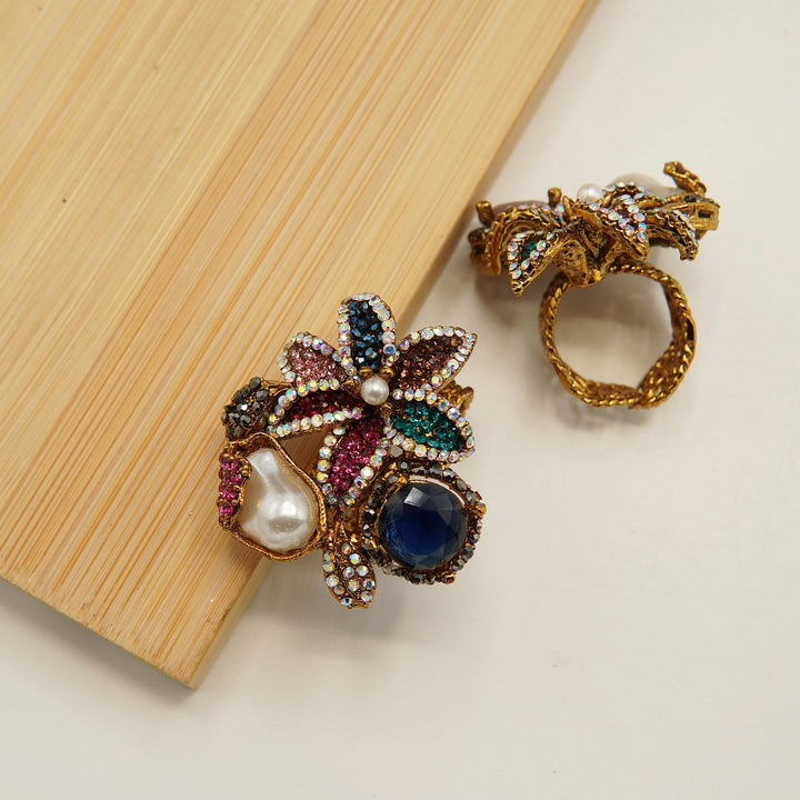 Floral M.O.P Gem's Ring - tlmjewels