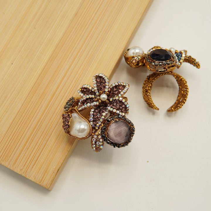 Floral M.O.P Gem's Ring - tlmjewels