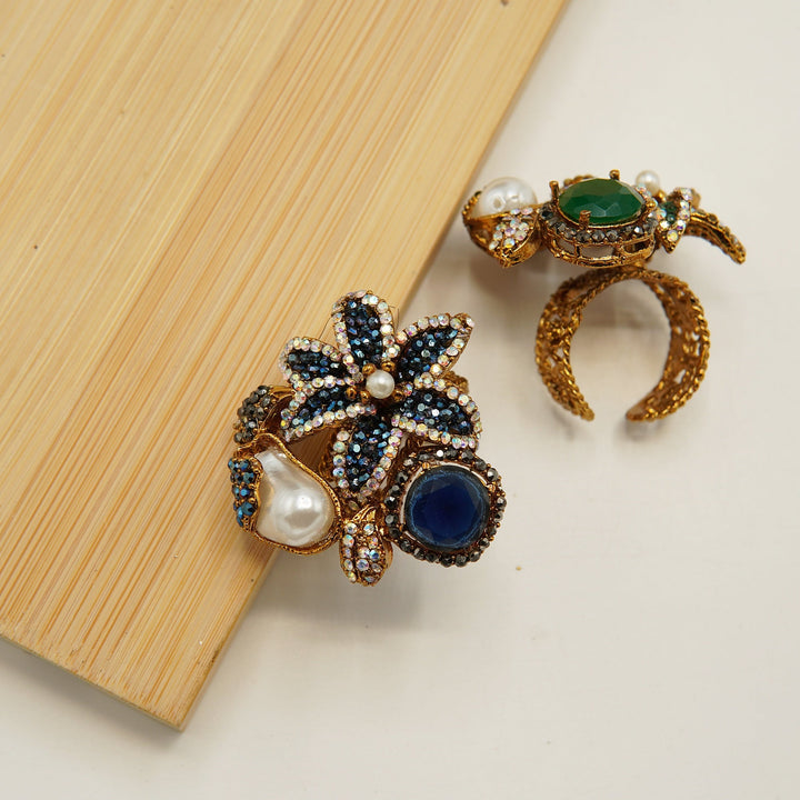 Floral M.O.P Gem's Ring - tlmjewels