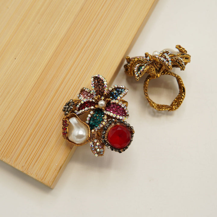 Floral M.O.P Gem's Ring - tlmjewels