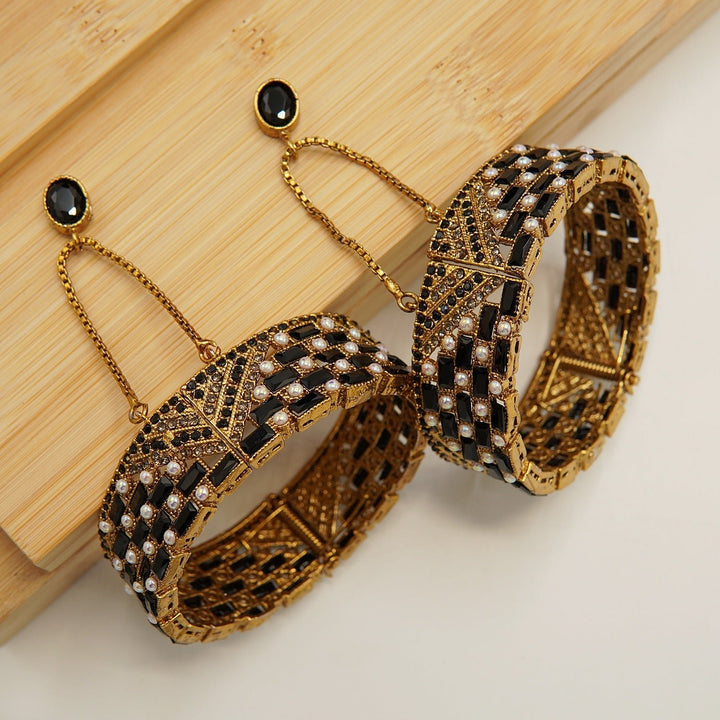 Full Stones Colored Antique Polish Kara's Pair - tlmjewels