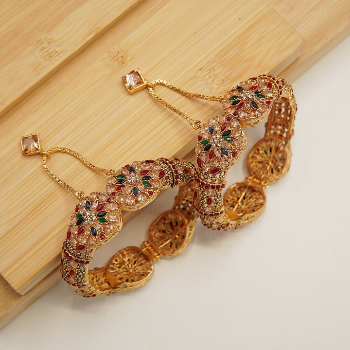 Full Zircones Double Sided Bangles Pair - tlmjewels