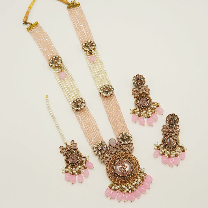 Gem's Antique Tone Dholna Mala Set - tlmjewels