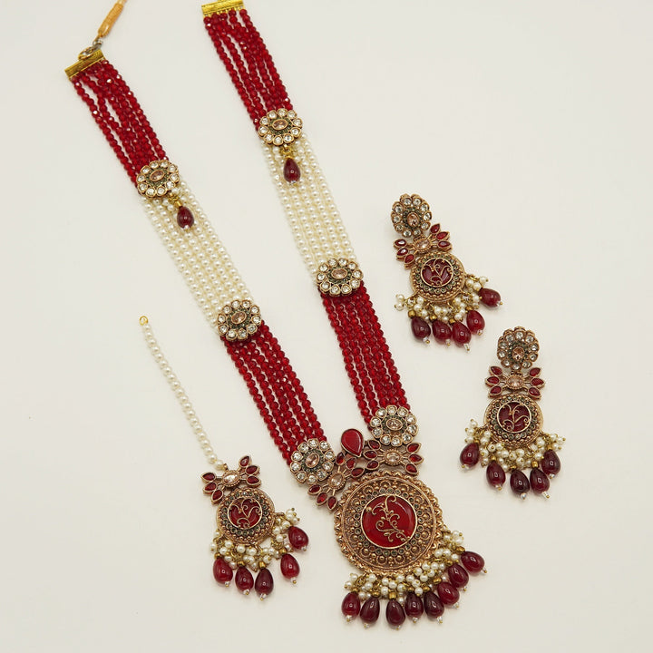 Gem's Antique Tone Dholna Mala Set - tlmjewels
