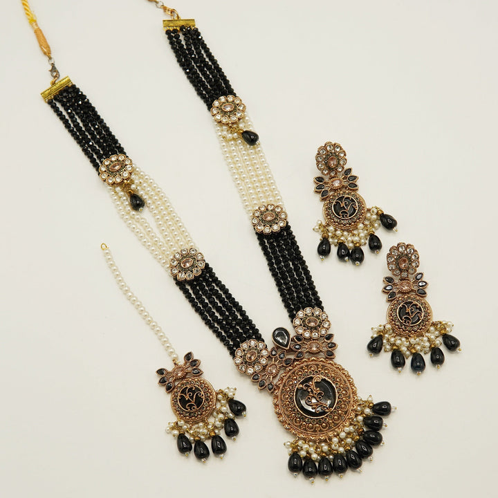 Gem's Antique Tone Dholna Mala Set - tlmjewels