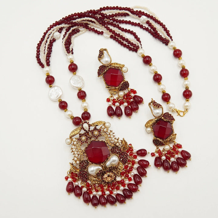 Gems Pendaant M.O.P Mala Set - tlmjewels