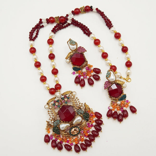 Gems Pendaant M.O.P Mala Set - tlmjewels