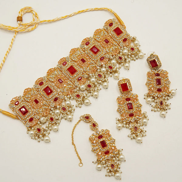 Glamorous Zircones Semi Choker Set - tlmjewels