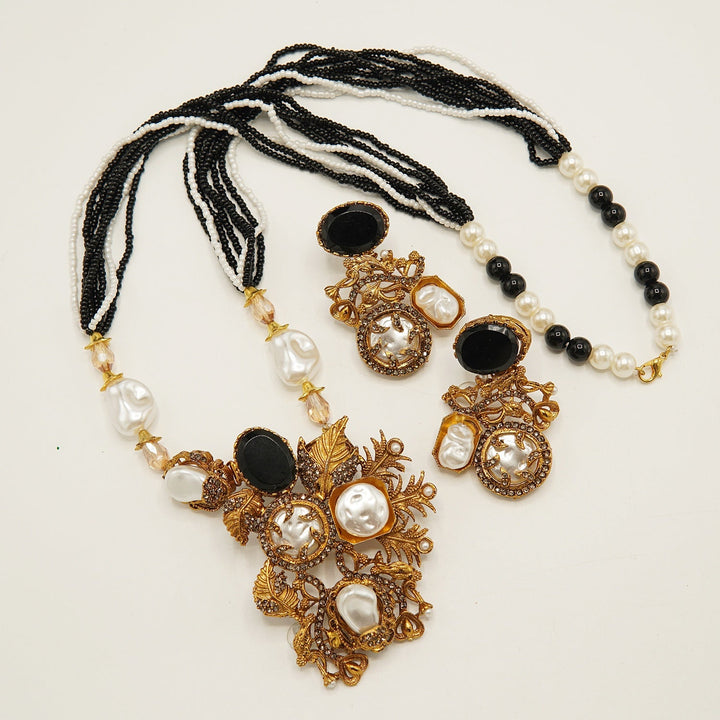 Glowing Mother Of Pearl Mala Set - tlmjewels