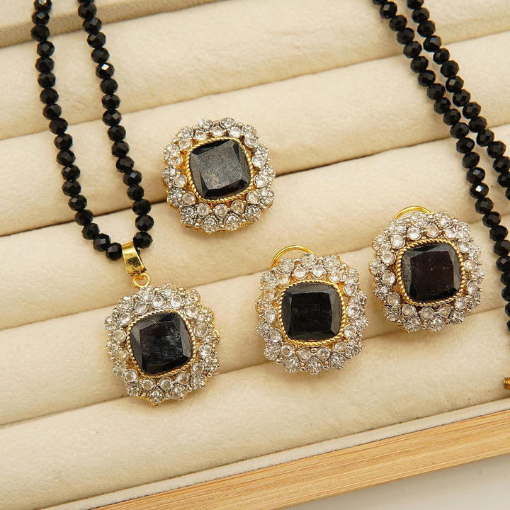 Gold Plated Side Zircones Doublets Combo Set - tlmjewels