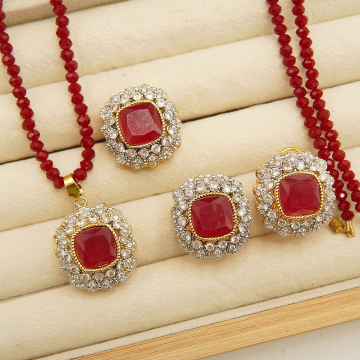 Gold Plated Side Zircones Doublets Combo Set - tlmjewels