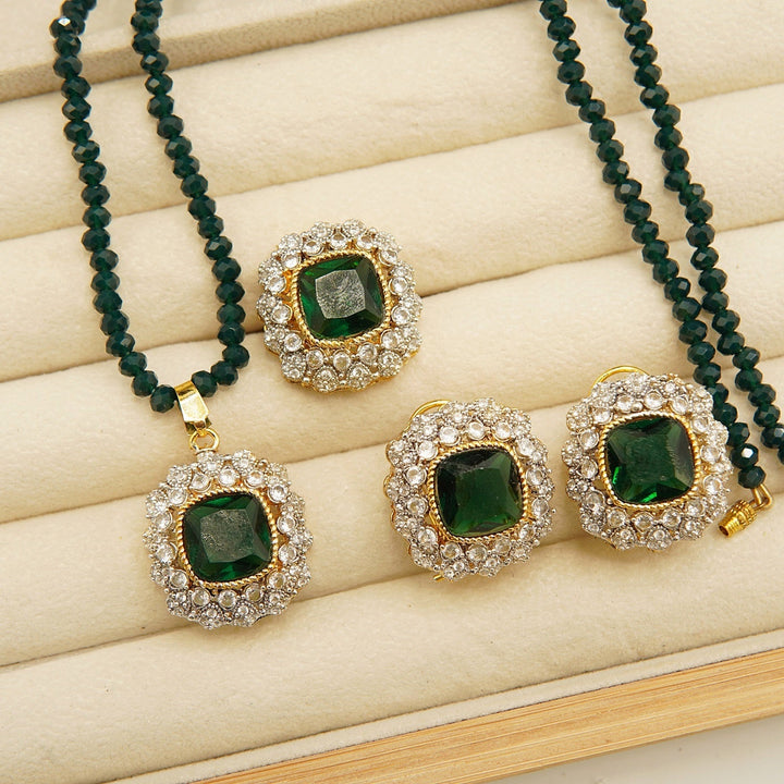 Gold Plated Side Zircones Doublets Combo Set - tlmjewels