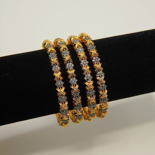 Gold Plated Trendy Diamond Cut Churi Set - tlmjewels