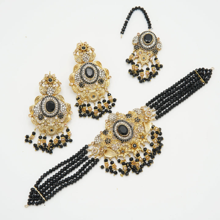 Gold Plated Zircone Choker Set - tlmjewels