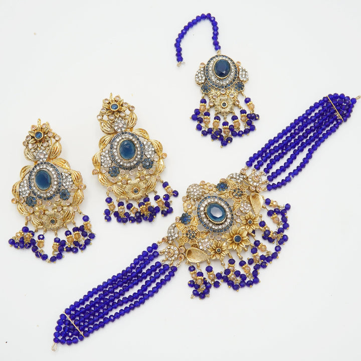 Gold Plated Zircone Choker Set - tlmjewels