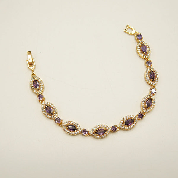 Gold Tone Ziconia Doublet Bracelets - tlmjewels