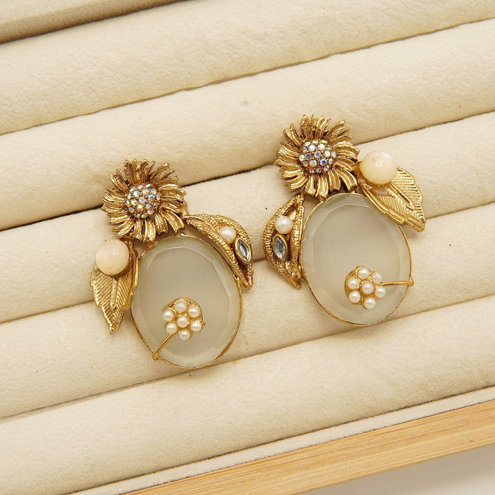 Graceful Antique Turkish Studs - tlmjewels