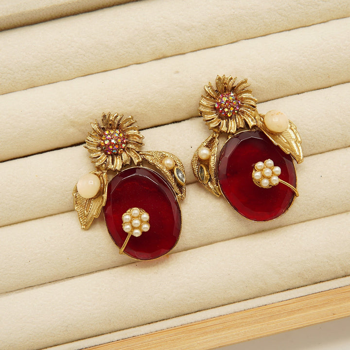 Graceful Antique Turkish Studs - tlmjewels