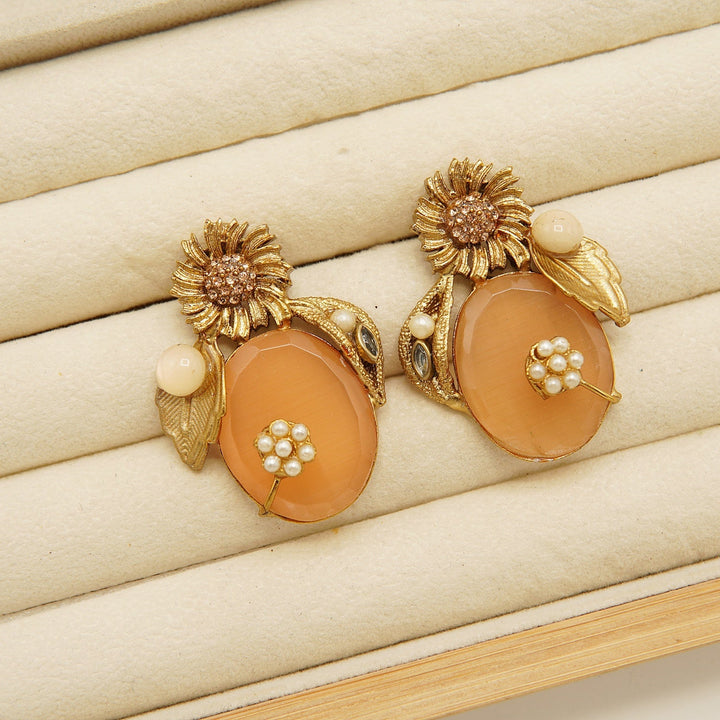 Graceful Antique Turkish Studs - tlmjewels