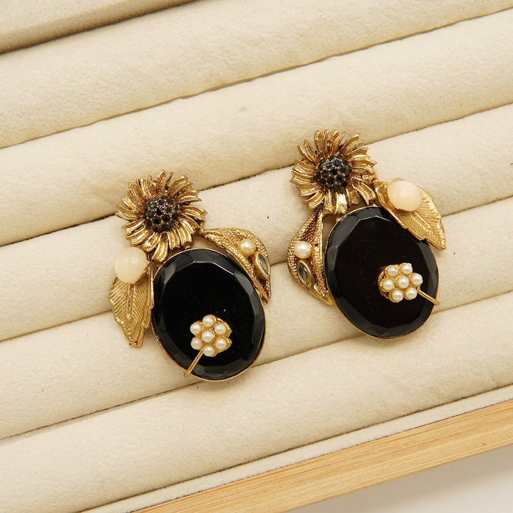Graceful Antique Turkish Studs - tlmjewels