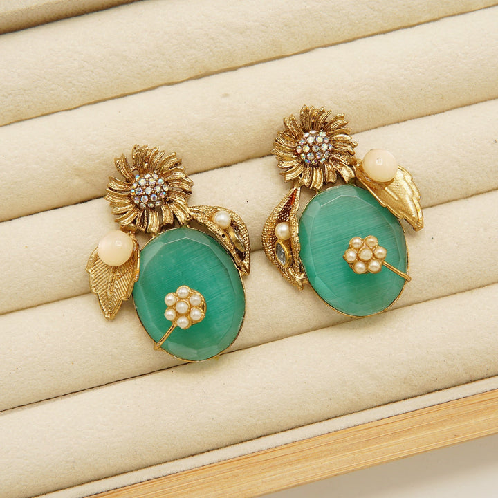 Graceful Antique Turkish Studs - tlmjewels