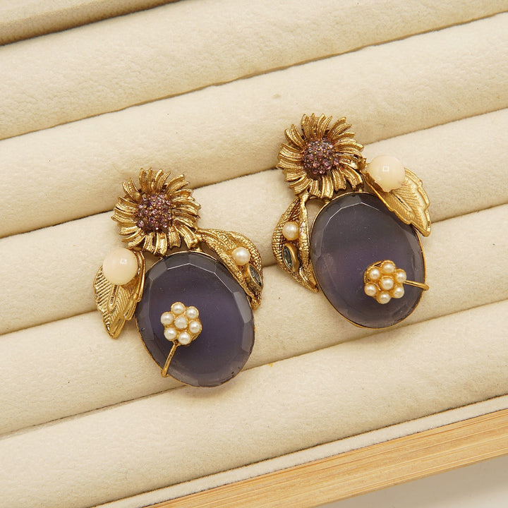 Graceful Antique Turkish Studs - tlmjewels