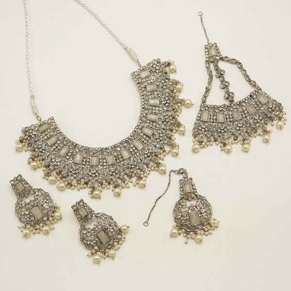 Graceful Polki Silver Bridal - tlmjewels