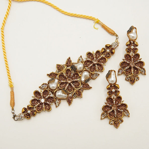 Hand Crafted Mother Of Pearl Choker Set - tlmjewels