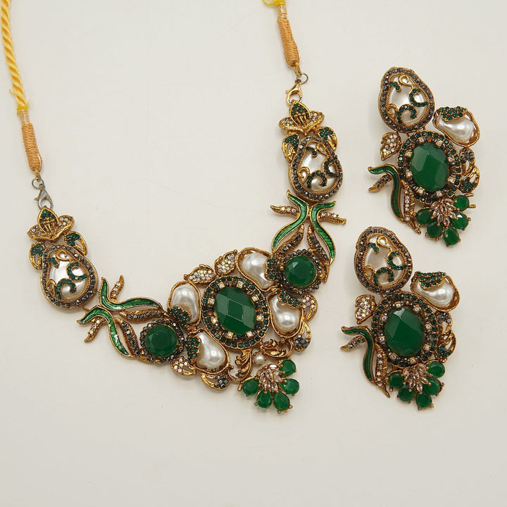 Hand Crafted Turkish Mother Of Pearl Necklace Set - tlmjewels