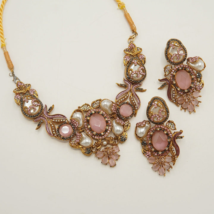 Hand Crafted Turkish Mother Of Pearl Necklace Set - tlmjewels