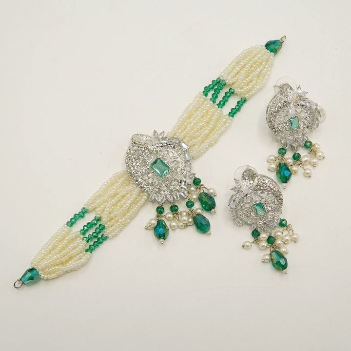 Madarasi Look Rice Pearls Choker Set - tlmjewels