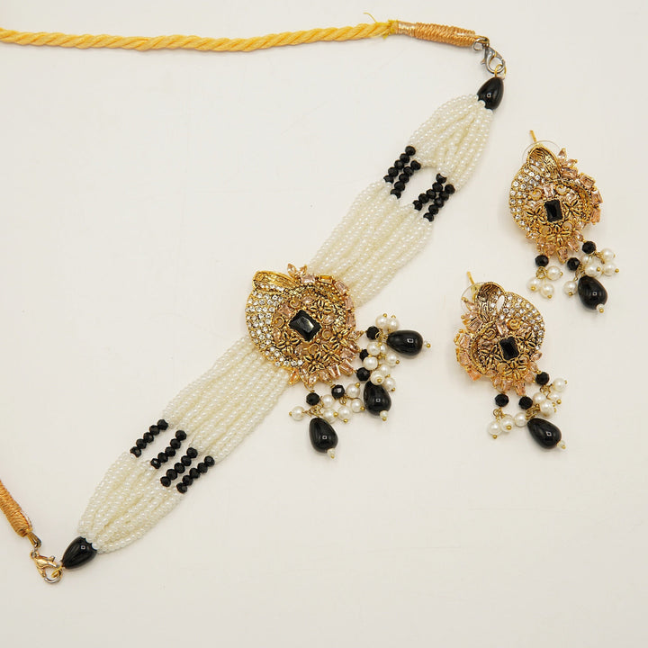 Madarasi Look Rice Pearls Choker Set - tlmjewels