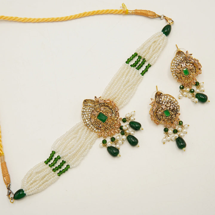 Madarasi Look Rice Pearls Choker Set - tlmjewels