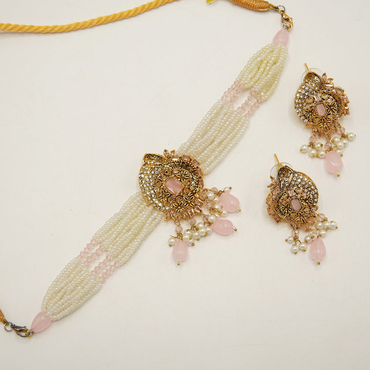 Madarasi Look Rice Pearls Choker Set - tlmjewels