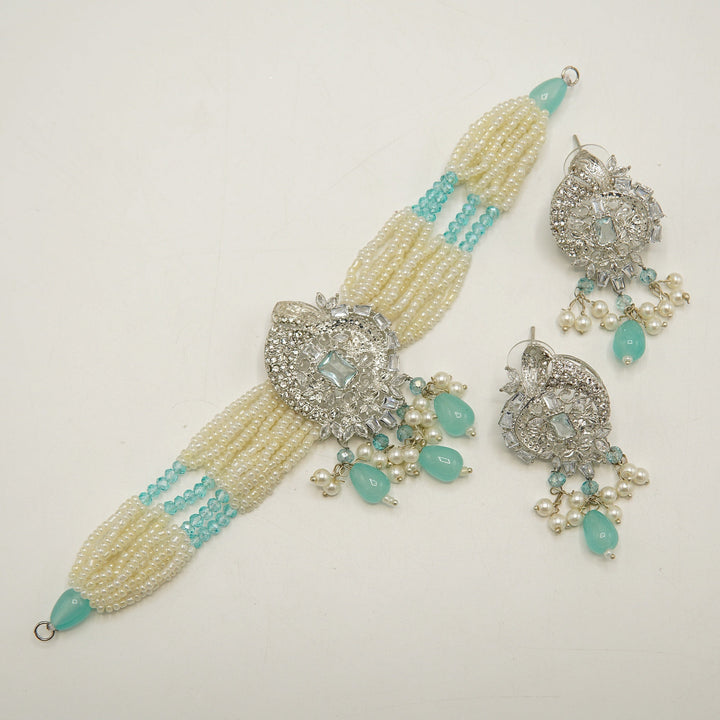 Madarasi Look Rice Pearls Choker Set - tlmjewels