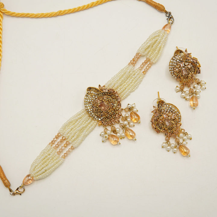 Madarasi Look Rice Pearls Choker Set - tlmjewels