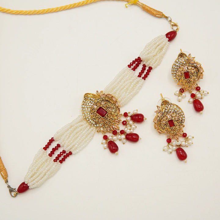 Madarasi Look Rice Pearls Choker Set - tlmjewels