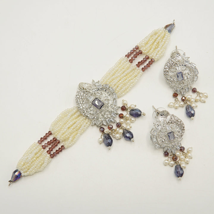 Madarasi Look Rice Pearls Choker Set - tlmjewels