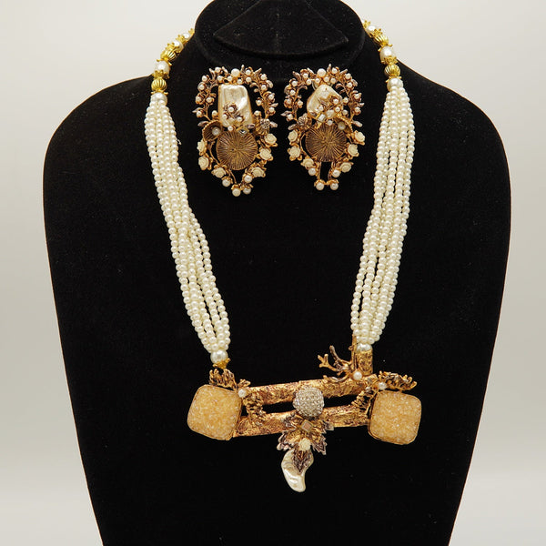 Madrasi Mother Of Pearl Royal Mala - tlmjewels