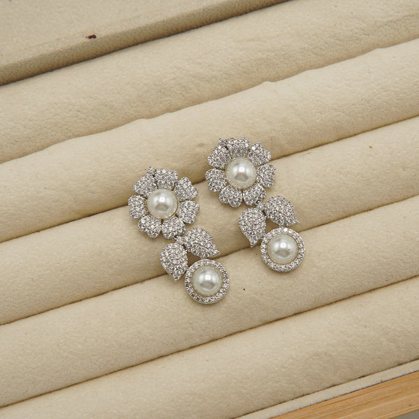 Micro Zircone Two Tone Studs Earrings - tlmjewels