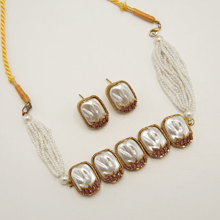 Mother Of Pearl Choker Set - tlmjewels