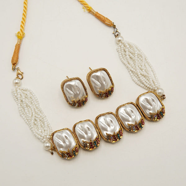 Mother Of Pearl Choker Set - tlmjewels