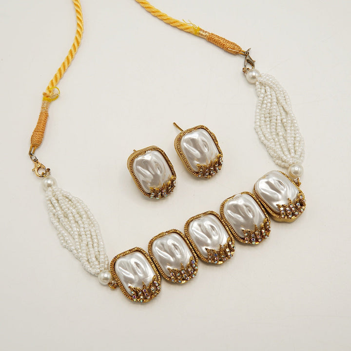 Mother Of Pearl Choker Set - tlmjewels
