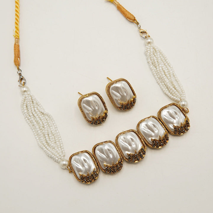 Mother Of Pearl Choker Set - tlmjewels